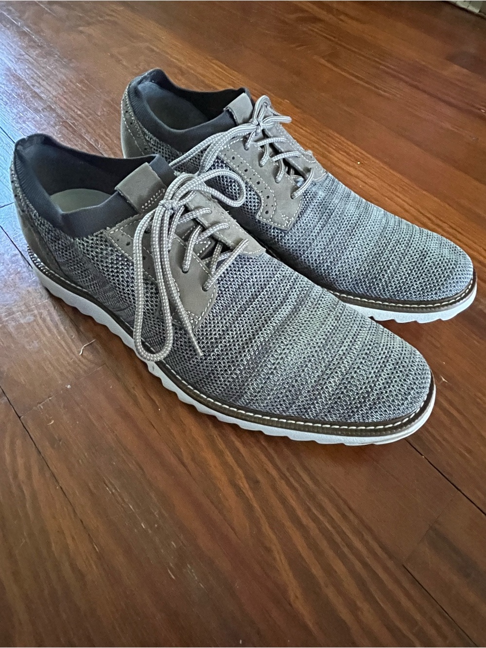Johnston & Murphy Men's Gray Knit Slip-On Lace Sneakers